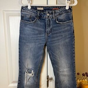 Distressed Blue Jeans